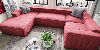 Как выбрать диван для ежедневного сна-15, Красный бескаркасный модульный диван Фри